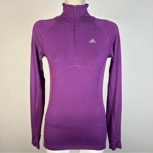Adidas Women's 1/4 Zip Long Sleeve Running Top - Violet Purple - XS ❤️